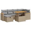 vidaXL 8-tlg. Garten-Sofagarnitur mit Kissen Beige Poly Rattan