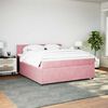 vidaXL Boxspringbett mit Matratze Rosa 180x200 cm Samt