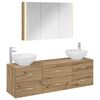 vidaXL Badezimmerm&ouml;bel-Set 4 pcs Artisan-Eiche Ingenieurholz und Glas