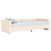 vidaXL Tagesbett mit Matratze USB Creme Stoff 90x200 cm