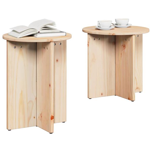 vidaXL Couchtisch 2 pcs Natur