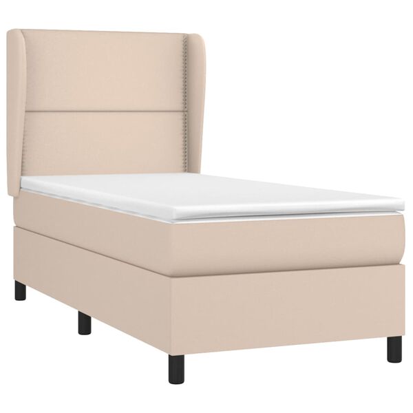 vidaXL Boxspringbett Matratze Cappuccino-Braun 100x200cm Kunstleder