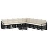 vidaXL Gartensofa-set 10 pcs Schwarz Poly-Rattan