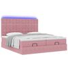 vidaXL Ottoman-Bett mit Matratzen & LEDs Rosa 180x200 cm Samt