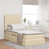 vidaXL Bett mit Stauraum und LED mit LED Creme 100 x 200 cm Polyester
