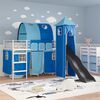 vidaXL Kinderloftbett Wei&szlig; und Blau 74,5 x 190 cm Metall