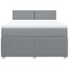 vidaXL Boxspringbett mit Matratze Hellgrau 140x200 cm Stoff