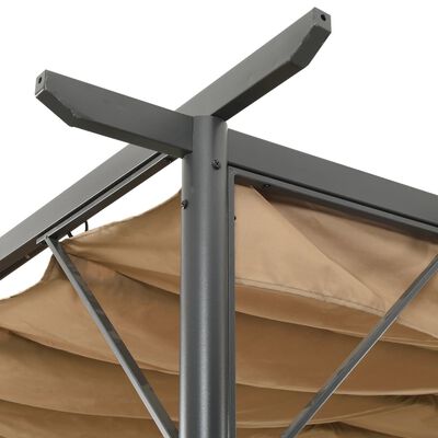 vidaXL Pergola mit Ausziehbarem Dach Taupe 3x3 m Stahl 180 g/m²