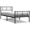 vidaXL Bettgestell mit Kopf- und Fu&szlig;teil Metall Schwarz 75x190 cm