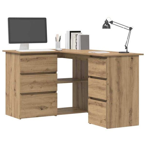 vidaXL Eckschreibtisch Artisan-Eiche 145x100x76 cm Holzwerkstoff