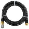 vidaXL Saugschlauch mit Messing-Anschl&uuml;ssen Schwarz 1,1" 4 m PVC