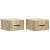 vidaXL Wandmontierter Nachttisch 2 pcs Sonoma-Eiche 34,5 x 33 x 20 cm
