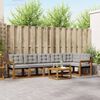 vidaXL Outdoor-Sofagarnitur mit Kissen 7 pcs Nat&uuml;rlich und Hellgrau