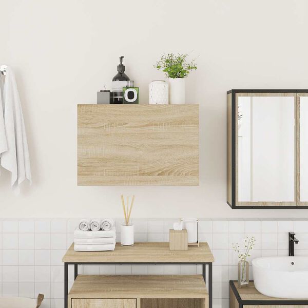 vidaXL Bad-Wandschrank Sonoma-Eiche 60x25x40 cm Holzwerkstoff