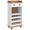 vidaXL Weinschrank ASKIM Wei&szlig; mit Honigoberfl&auml;che 57 x 37 x 114 cm