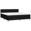 vidaXL Boxspringbett mit Matratze Schwarz 180x200 cm Stoff