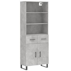 vidaXL Highboard Betongrau 69,5x34x180 cm Holzwerkstoff