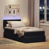 vidaXL Bett mit Stauraum und LED mit Matratze Schwarz 90 x 190 cm Samt
