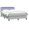 vidaXL Boxspringbett mit Matratze & LED Hellgrau 140x210 cm Samt