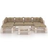 vidaXL 7-tlg. Garten-Lounge-Set aus Paletten mit Kissen Kiefernholz