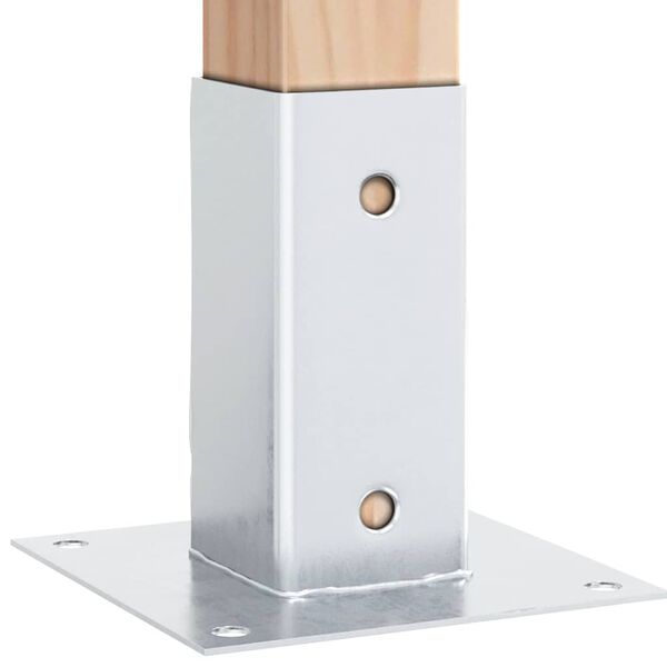 vidaXL Pfostenträger Quadratisch 12 Stk. Silber 71x71mm Stahl Verzinkt