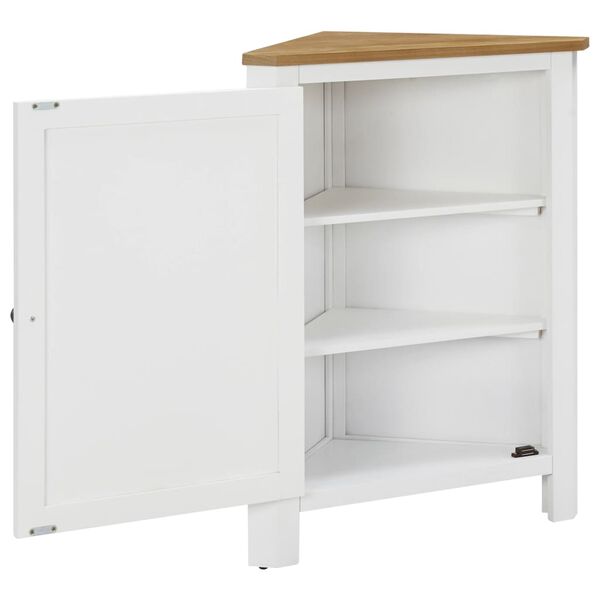 vidaXL Eckschrank 59x45x80 cm Massivholz Eiche