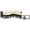 vidaXL 7-tlg. Garten-Lounge-Set mit Kissen Poly Rattan Schwarz