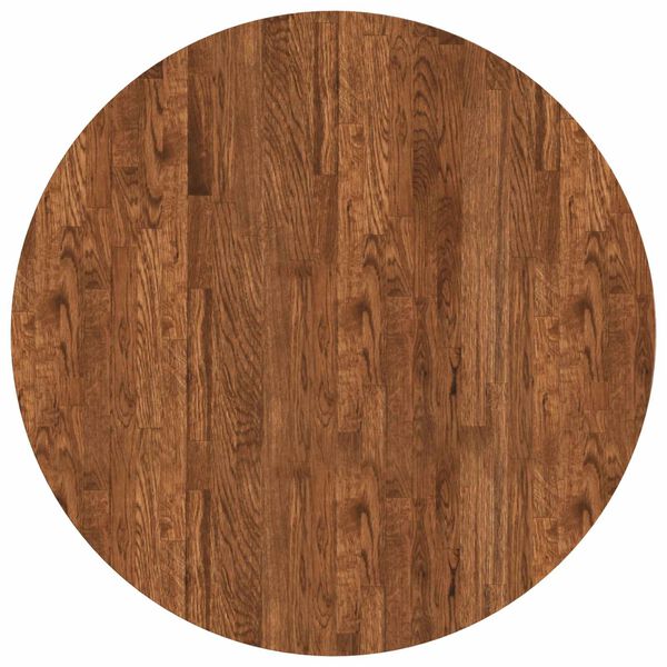 vidaXL Tischplatte Hellbraun &Oslash; 80 x 2,5 cm Massivholz Eiche