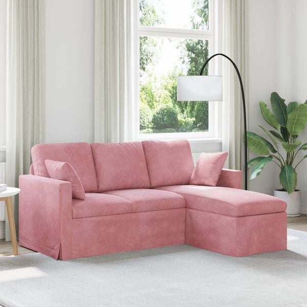 vidaXL Sofa Rosa Gesamtabmessungen: 178 x 134 x 80 cm (B x T x H) Samt