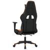 vidaXL Gaming-Stuhl mit Massage & Fußstütze Schwarz Orange Kunstleder