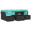 vidaXL Garten-Sofa-Set 7 stk. Schwarz Poly Rattan
