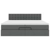vidaXL Ottoman-Bett mit Matratzen & LEDs Dunkelgrau 200x200 cm Stoff