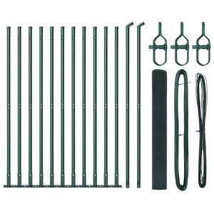 vidaXL Zaunpfosten Gr&uuml;n 25 x 1,2 m (12 x 12 mm Masche) Stahl und PVC