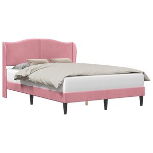vidaXL Bettrahmen mit Kopfteil Rosa 140 x 190 cm Samt