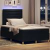vidaXL LED Boxspringbett mit Matratze Schwarz 120 x 200 cm Stoff