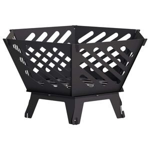 vidaXL Feuerstelle Schwarz 60 x 53 x 30 cm Stahl