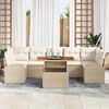 vidaXL Garten-Sofa-Set mit Speicher 8 pcs Beige Poly Rattan