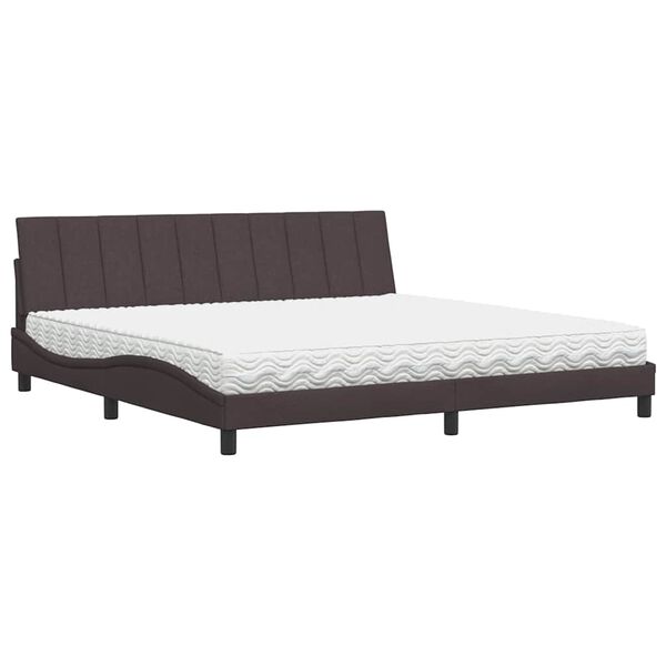 vidaXL Bett mit Matratze "Hanko" Dunkelbraun 200x200 cm Stoff