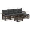 vidaXL Gartensofa-set 6 stk. Grau Poly-Rattan