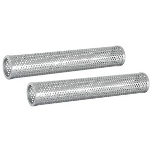 vidaxl R&auml;ucherrohr 2 Stk. &Oslash; 5 x 30 cm Edelstahl 304 Silber