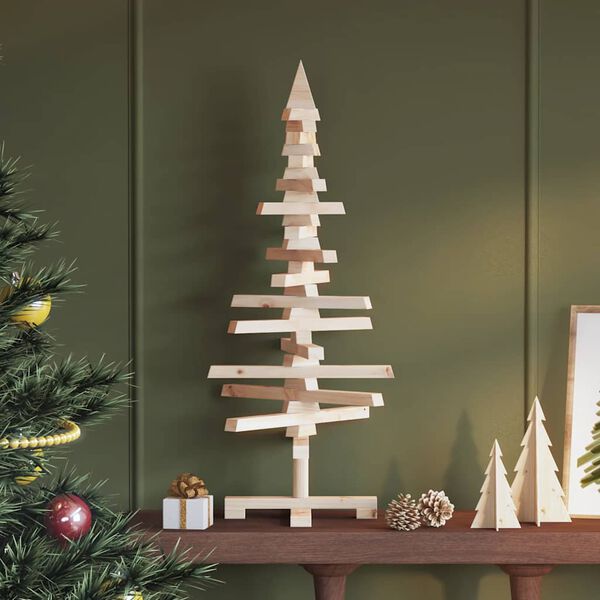 vidaXL Weihnachtsbaum Holz zum Schmücken 90 cm Massivholz Kiefer