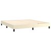 vidaXL Boxspringbett mit Matratze & LED Creme 180x200 cm Kunstleder
