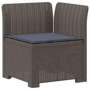 vidaXL 1-Sitzer Garten-Sofa mit Kissen Rattan-Look PP Hellgrau