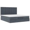 vidaXL Ottoman-Bett mit Matratzen & LEDs Dunkelgrau 180x200 cm Samt