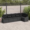 vidaXL Sofa Set mit Kissen 6 pcs Schwarz Poly-Rattan