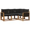 vidaXL Outdoor-Sofagarnitur mit Kissen 4 pcs Nat&uuml;rlich und Schwarz