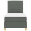 vidaXL LED Boxspringbett mit Matratze Dunkelgrau 100 x 200 cm Stoff
