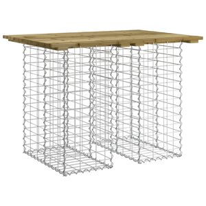 vidaXL Gartentisch aus Gabionen 100x70x72 cm Kiefernholz Impr&auml;gniert