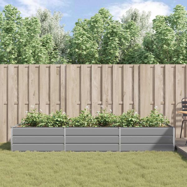 vidaXL Pflanzk&uuml;bel Hellgrau 195 x 100 x 45 cm Verzinkter Stahl