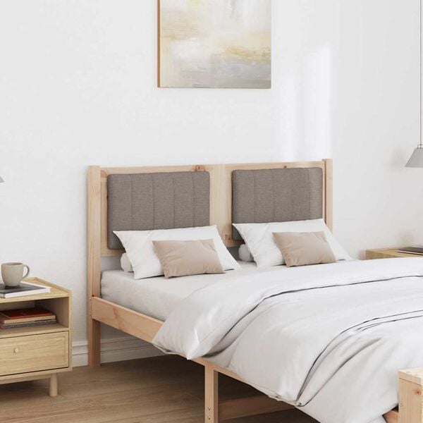 vidaXL Gepolstertes Kopfteil Braun 120 cm Massives Kiefernholz